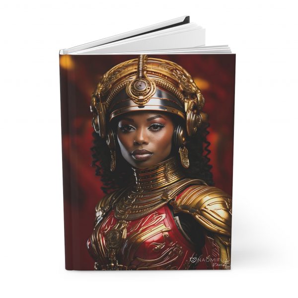 Hardcover Journal Matte - Black Woman Soldier Diary Notebook, A Blank Journal