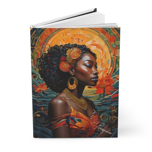 Hardcover Journal Matte, African Queen Notebook, Empowering Black Women Diary,