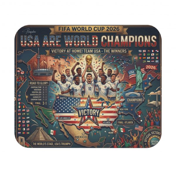 USA Are World Champions FIFA 2026 Mouse Pad — Victory Team USA Soccer Desk Mat