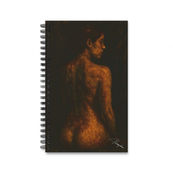 Elegant Spiral Journal with Artistic Figure Design, Art Journal, Sketchbook, Gift for Artists, Poetry Notebook, Aesthetic Stationery