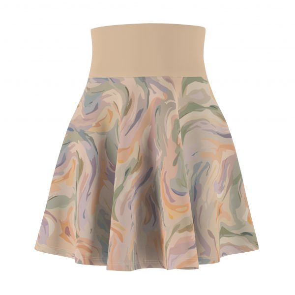 Pastel Marble Skater Skirt – Swirl Print AOP Flared Skirt