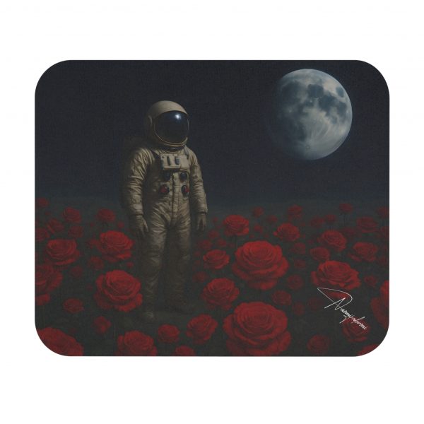 A Motionless Bloom in a Rose Field Mouse Pad | Moonlit Space Surrealism Mouse Pad