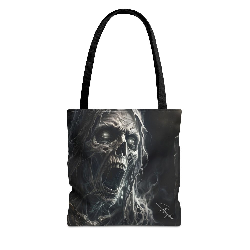 Ghoul Skull Horror Tote Bag — Dark Haunted All-Over Print