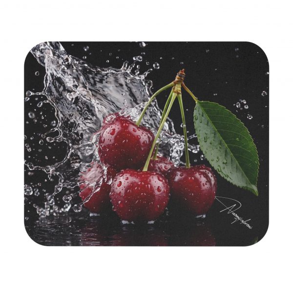Cherry Splash Mouse Pad — Vibrant Fruit Desk Mat for Home & Office