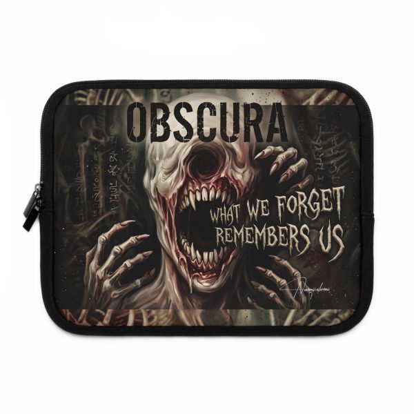 Obscura Horror Laptop Sleeve – "What We Forget Remembers Us" Gothic Sleeve