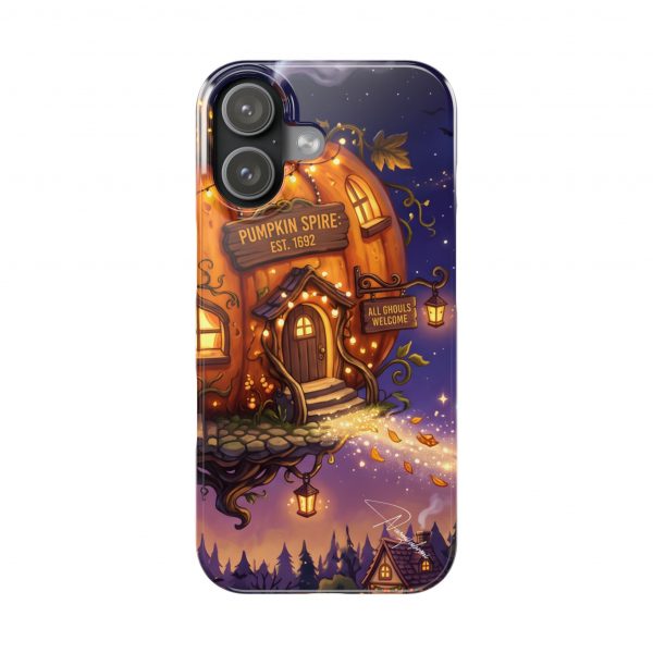 Cozy Pumpkin Cottage Slim Phone Case - Glossy Lexan Autumn Cover!
